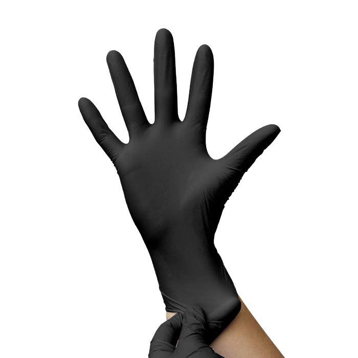 Gants d'examen en nitrile sans poudre 240 mm - SENSISKIN NOIR